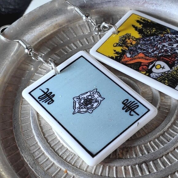 Tarot Card Design Earrings The Empress Oracle Archetype Conversation Starter - Picture 4 of 6